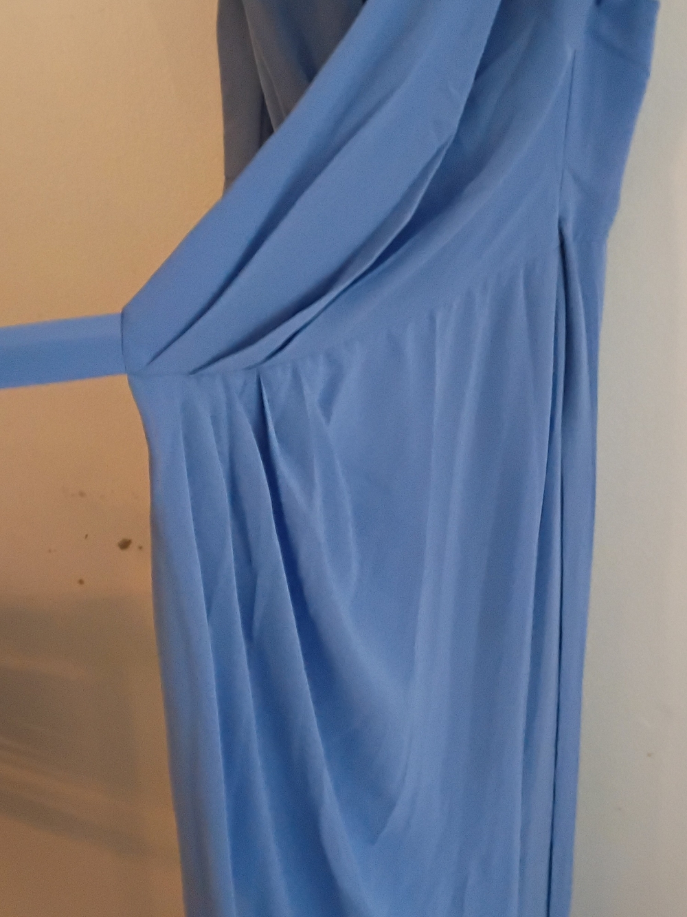 Elegant Light Blue Draped Evening Dress